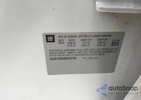 2017 Buick Regal Turbo Gs из США, поврежденный, VIN 2G4GT5GX6H9107783